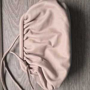 Steve Madden Date Night Pouch Nikki Clutch Crossbody Soft Taupe Magnetic Closure